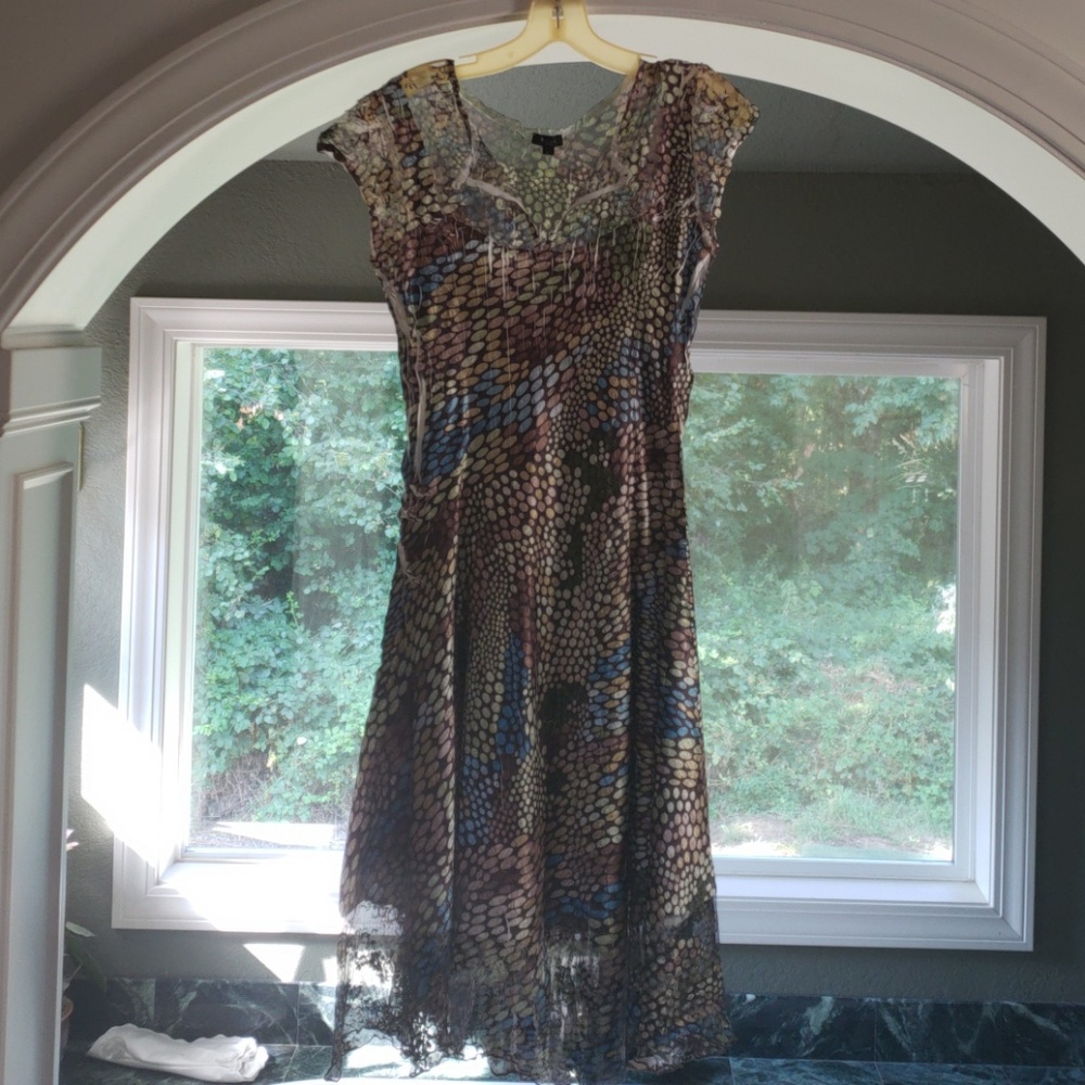 Satiny polka dot dress